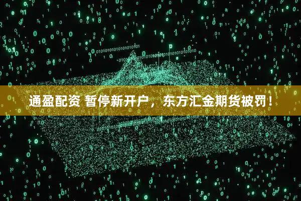 通盈配资 暂停新开户，东方汇金期货被罚！